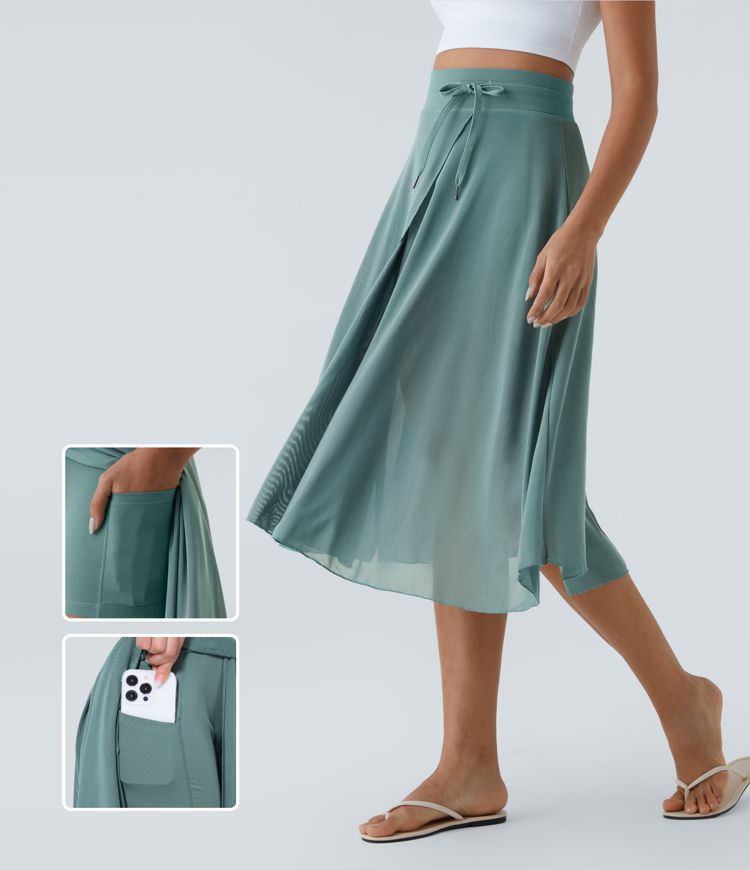 Patricia - 2-in-1 high waist tulle midi skirt