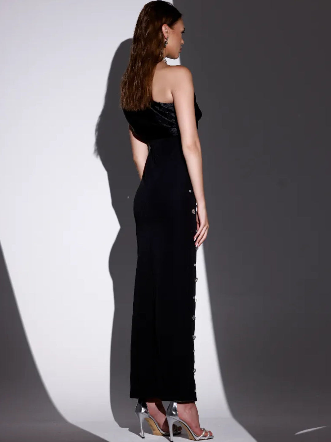 Nora - Black Beaded Maxi Dress