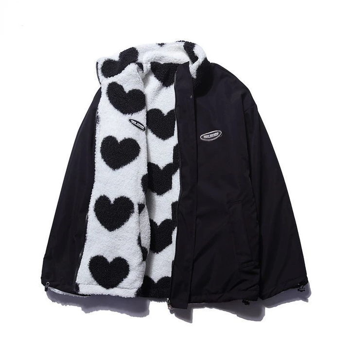 Lucy - Cozy Double-Sided Heart Design Women's Coat