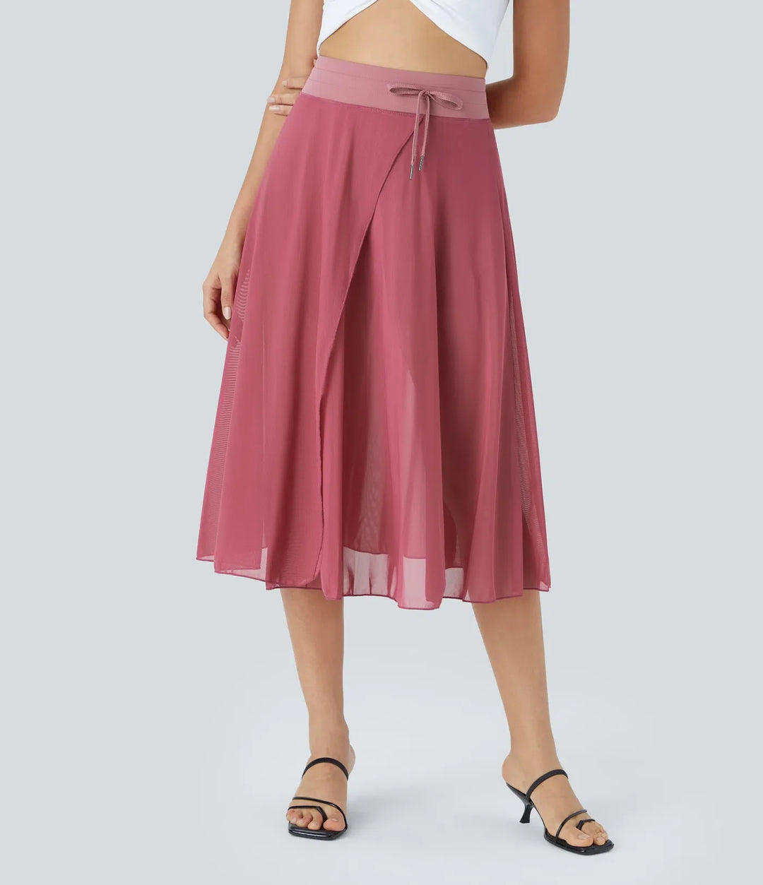 Patricia - 2-in-1 high waist tulle midi skirt