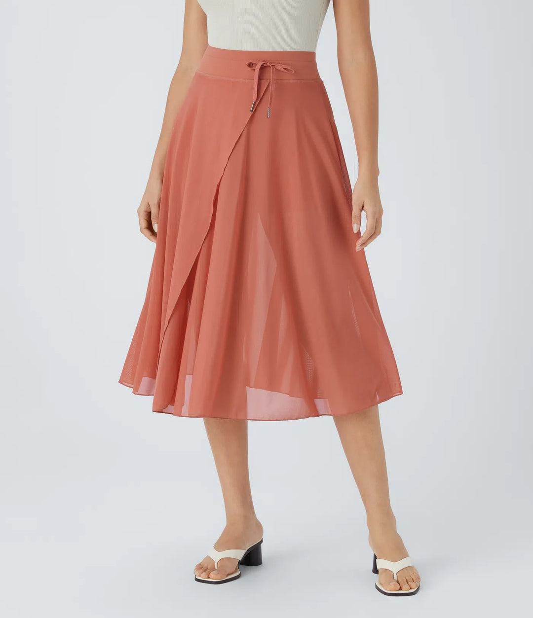 Patricia - 2-in-1 high waist tulle midi skirt