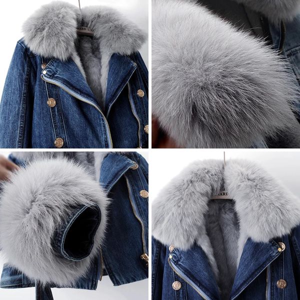 Madison - Luxe Lined Fox Fur Denim Coat