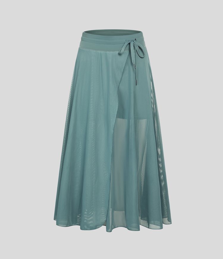 Patricia - 2-in-1 high waist tulle midi skirt