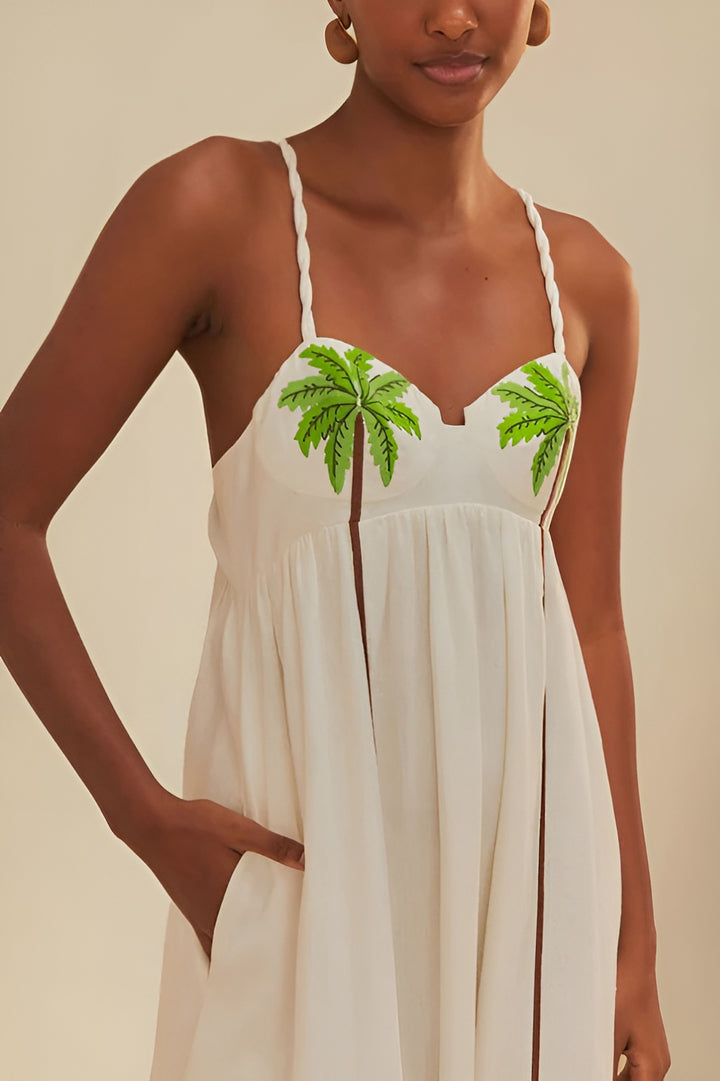 Maisie - Palm Embroidered Maxi Dress