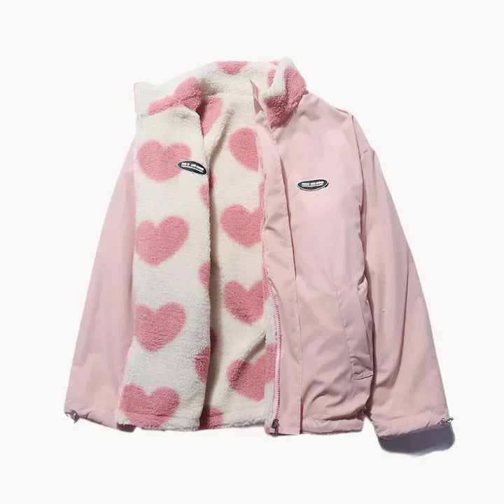 Lucy - Cozy Double-Sided Heart Design Women's Coat