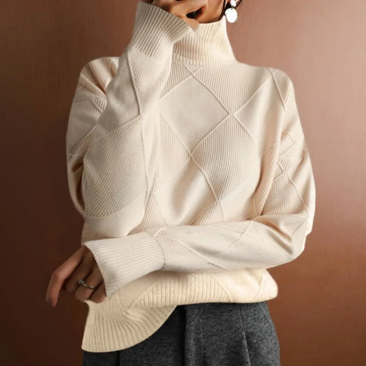 Ava - Luxe Knit Patchwork Turtleneck