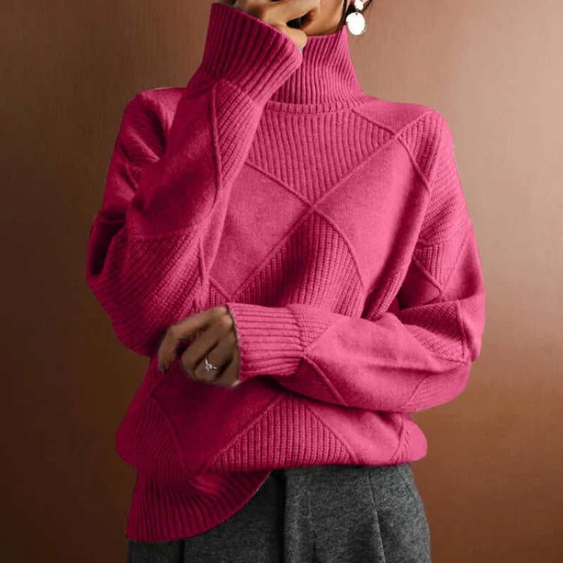 Ava - Luxe Knit Patchwork Turtleneck