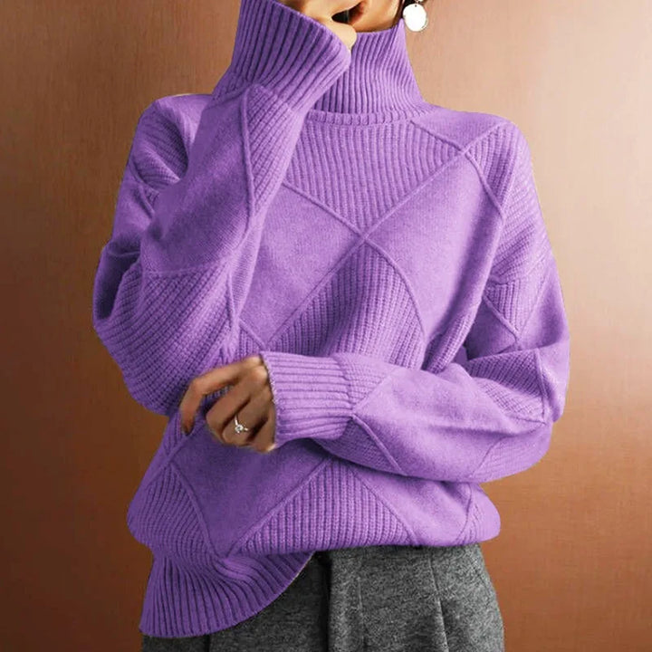 Ava - Luxe Knit Patchwork Turtleneck