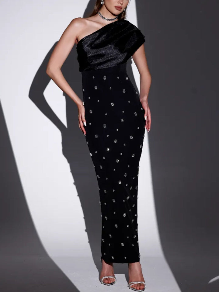 Nora - Black Beaded Maxi Dress