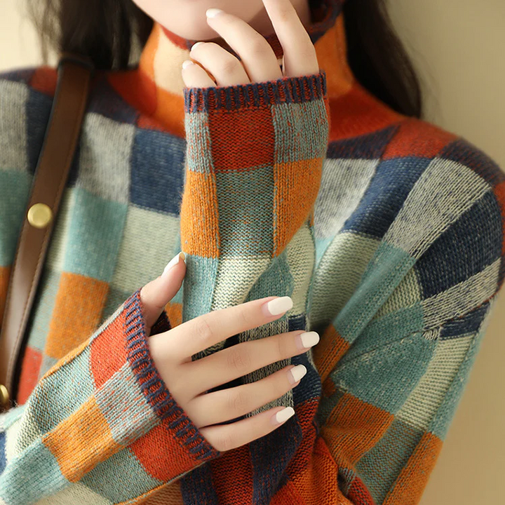 Valeria - patchwork turtleneck