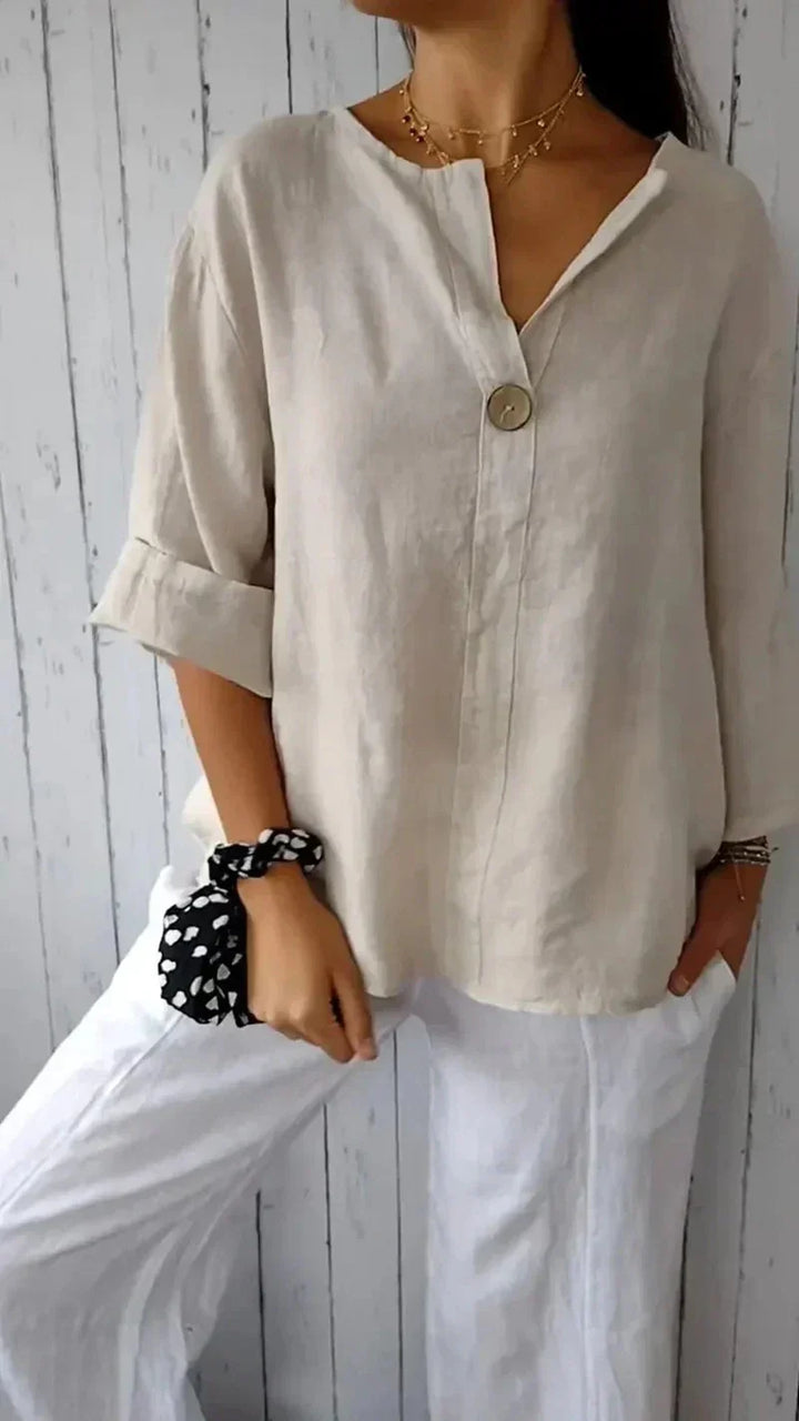 Luna - V-neck Mid-Sleeve Shirt