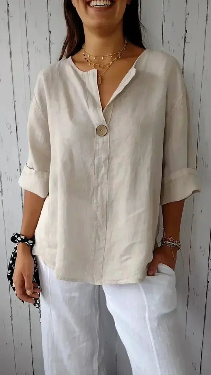 Luna - V-neck Mid-Sleeve Shirt