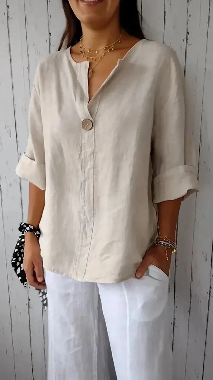 Luna - V-neck Mid-Sleeve Shirt