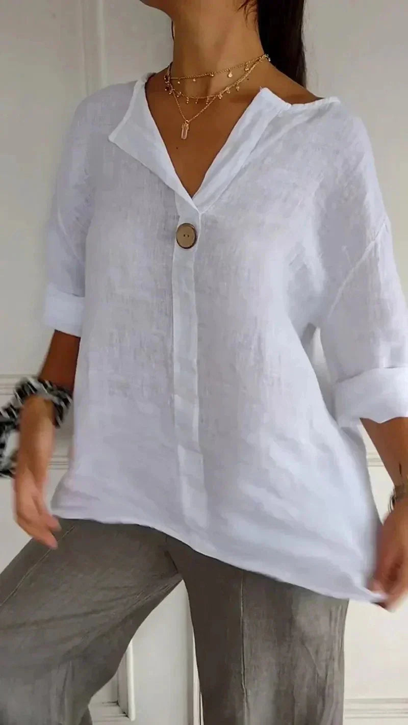 Luna - V-neck Mid-Sleeve Shirt