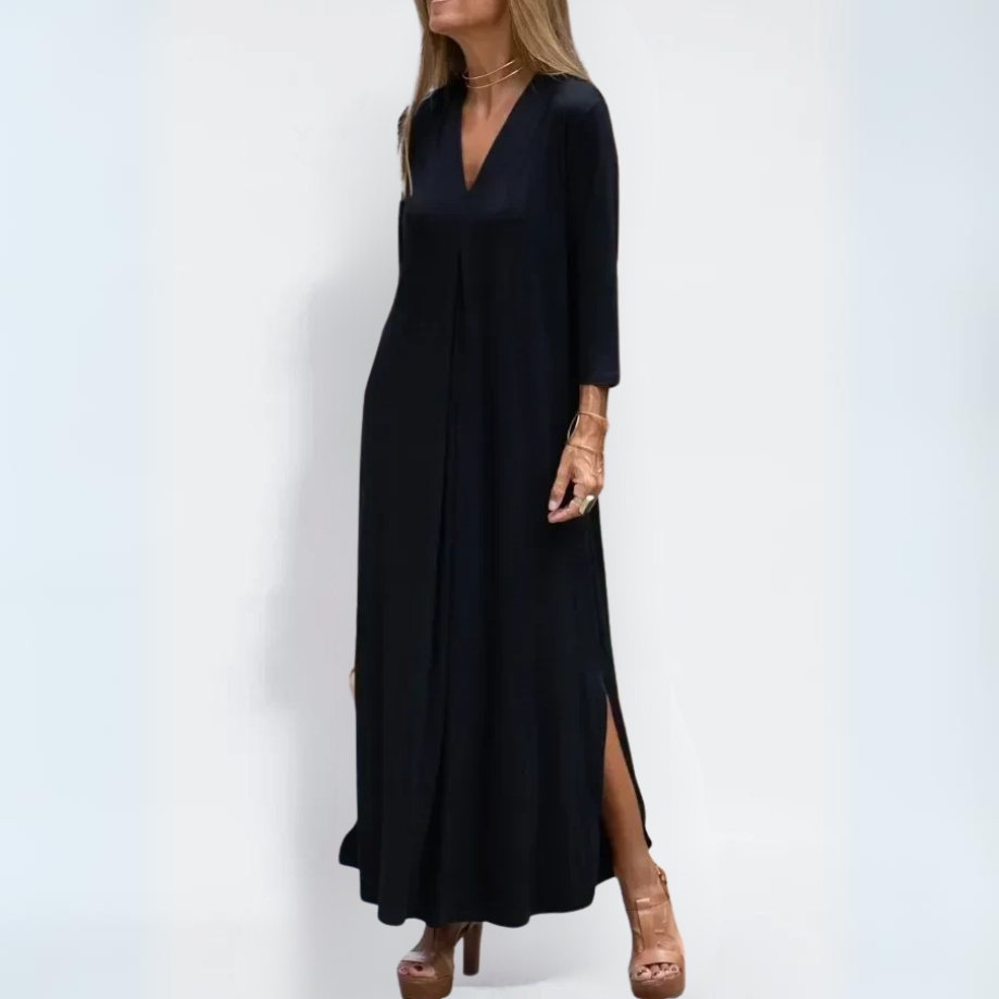 Penelope - Elegant V-Neck Long Dress